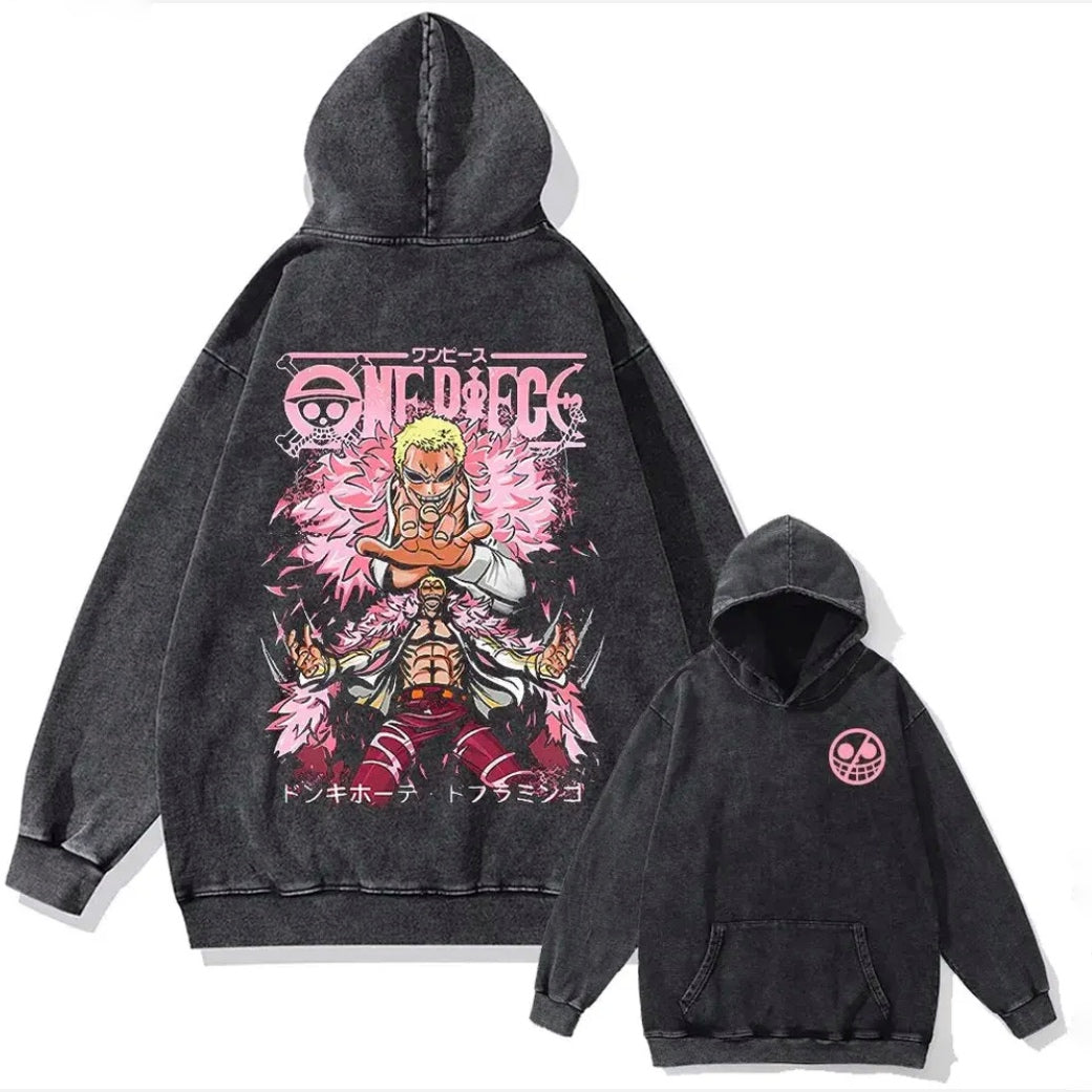 "Doflamingo" 2-Sided Vintage Oversized Hoodie